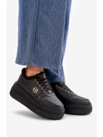 Sneakersy Sportovní Obuv Dámská Zateplená Na Masivní Podešvi Černé model 21668413 - Boto