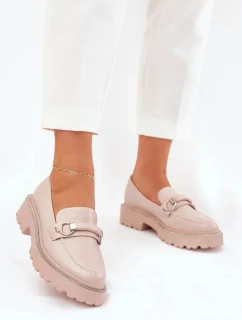 Dámske zdobené mokasíny s kamienkami Patina - béžové