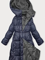 Dámska dlhá zimná bunda v tmavomodrej farbe (YP-22073-2)