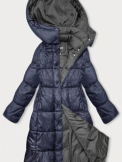 Tmavě modrá dlouhá dámská zimní bunda model 21245936 - W COLLECTION