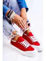 Damskie Trampki Na Platformie Czerwone Comes