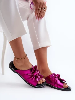 Klapki Damskie Na Płaskim Obcasie Fuksja Nelvira