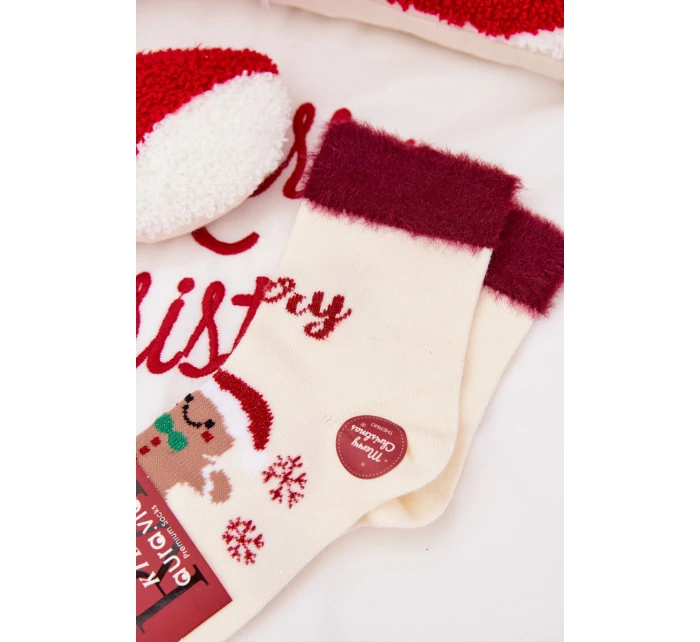 Vánoční dětské ponožky a  alpaka ecru model 21786773 - Aura.via