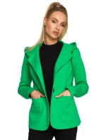 model 17626046 Bunda s kapucí a jedním knoflíkem černá - Moe