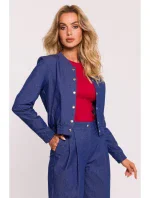 Bunda M800 Bomber s lisovanými cvočkami - modrá