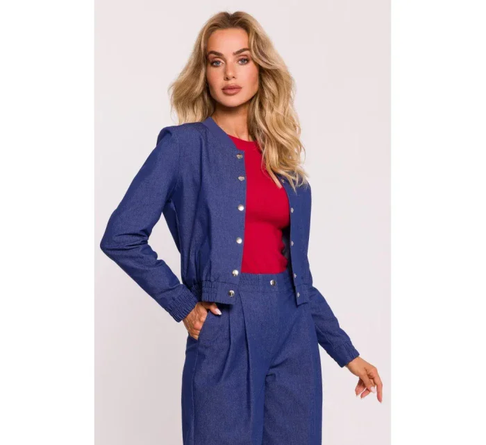 Bunda M800 Bomber s lisovanými cvočkami - modrá