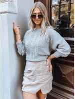 Dámsky nadrozmerný sveter CAMELLIA sivý FashionStreet MY2112
