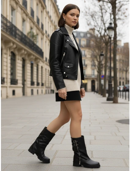 Dámské kozačky s širokým svrškem černé Dstreet model 21995699 - FashionStreet Dámské kozačky s širokým svrškem černé Dstreet model 21995699 - FashionStreet