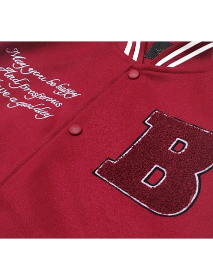 Tmavě červená dámská bunda typu bomber model 18141032 - J.STYLE