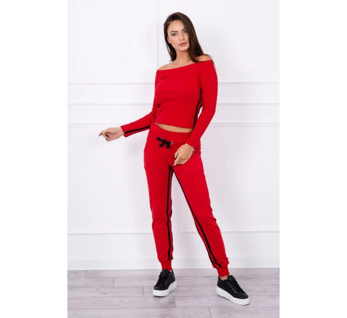 Súprava s dvojitým lemovaním červená