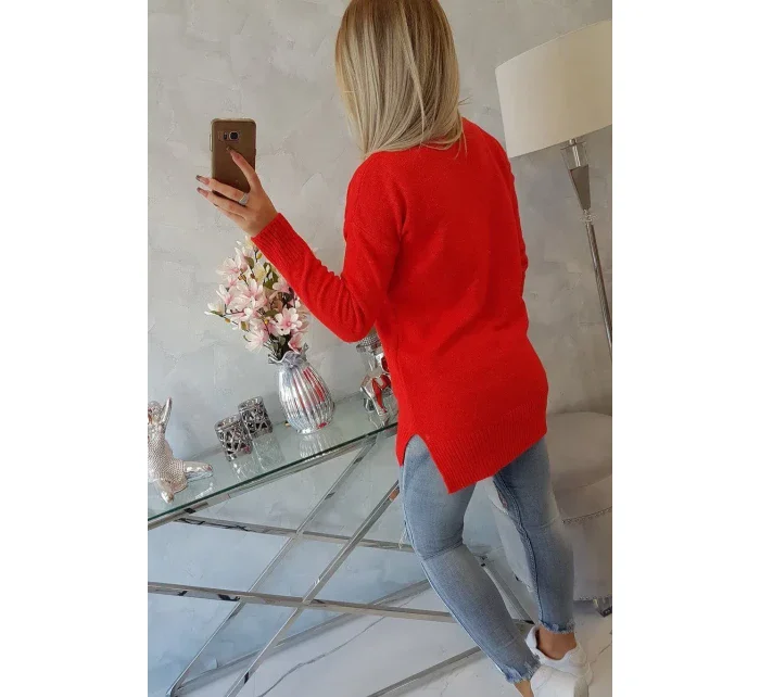 Sveter so stojačikom červený Sveter so stojačikom červený