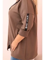 Dámská mikina s ozdobnými rukávy černá model 21259044 - K-Fashion