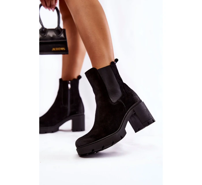 Zamszowe Damskie Botki Na Platformie Czarne Lemar Martine Zamszowe Damskie Botki Na Platformie Czarne Lemar Martine