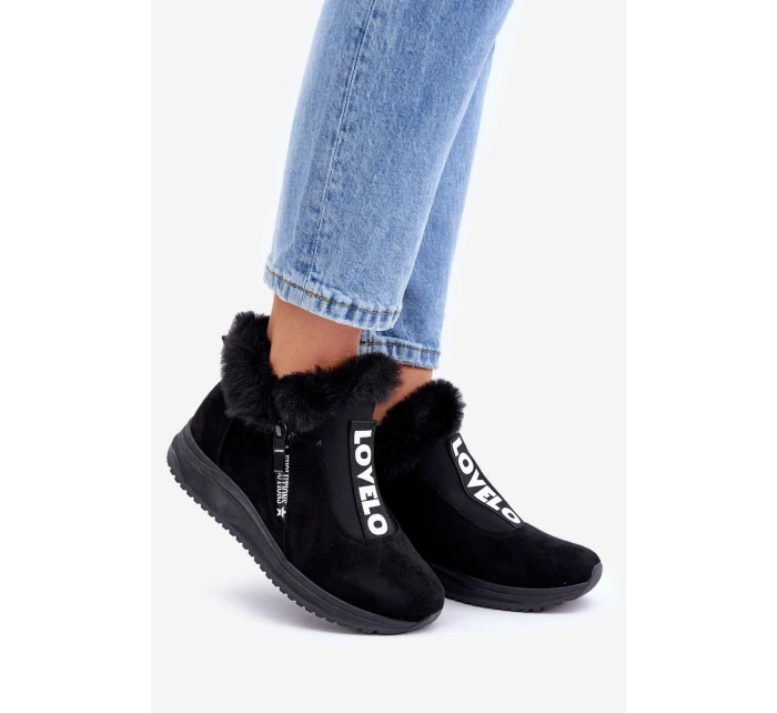 Sneakersy Botki Damskie Z Futerkiem Czarne Zeriana Sneakersy Botki Damskie Z Futerkiem Czarne Zeriana