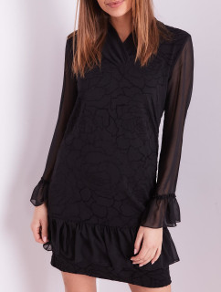 Čierne šaty s jemným kvetinovým vzorom