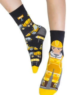 Chlapčenské vzorované ponožky 014 GRAPHITE 29-31