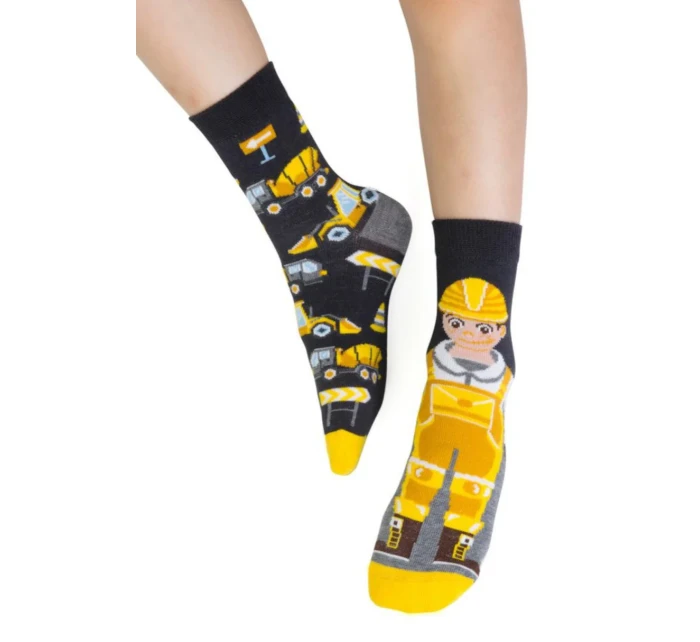 Chlapčenské vzorované ponožky 014 GRAPHITE 29-31