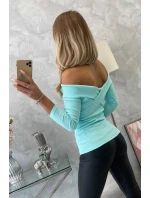 Halenka s model 21753072 výstřihem mátová - K-Fashion