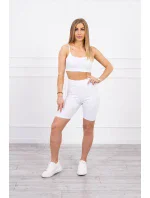 Súprava s nohavicami s vysokým pásom biela Súprava s nohavicami s vysokým pásom biela