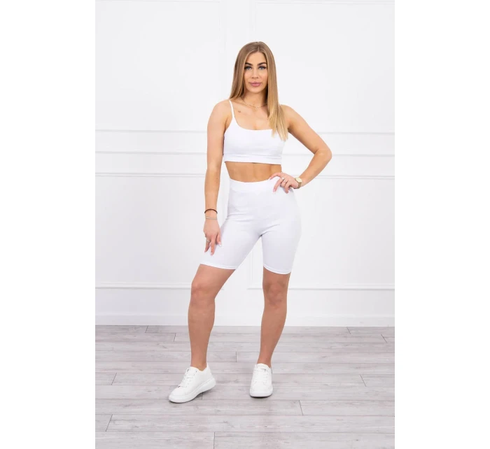 Súprava s nohavicami s vysokým pásom biela Súprava s nohavicami s vysokým pásom biela