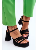 Dámské semišové sandály na platformě Černé model 21613994 - Boto