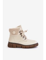 Damskie Ocieplane Botki Trapery Na Zamek Beżowe Mevanisa Damskie Ocieplane Botki Trapery Na Zamek Beżowe Mevanisa