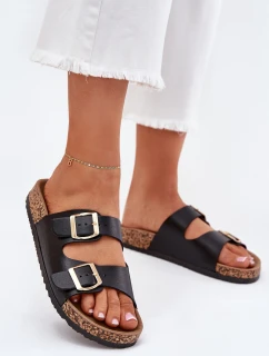 Dámské sandály s přezkami z eko kůže černé model 21701627 - EVENTO