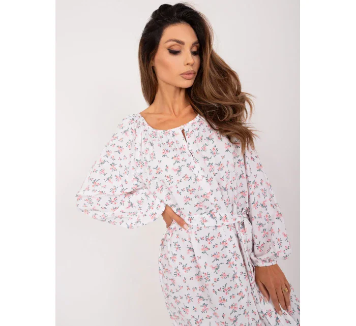 LK SK 509318 šaty.74 biela a ružová