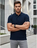 FashionStreet pánske tmavomodré polo tričko PX0553 FashionStreet pánske tmavomodré polo tričko PX0553