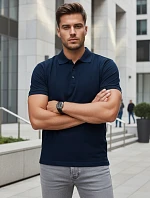 FashionStreet pánske tmavomodré polo tričko PX0553