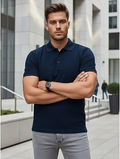 FashionStreet pánske tmavomodré polo tričko PX0553