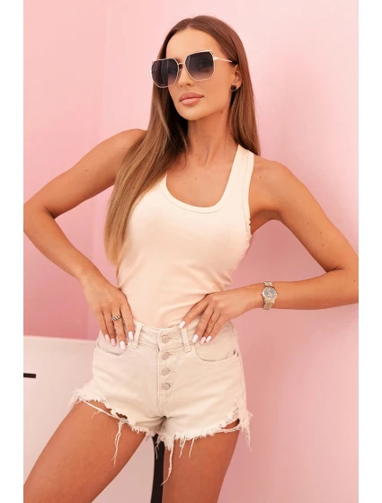 Dámská bavlněná na ramínkách meruňková model 22014341 - K-Fashion Dámská bavlněná na ramínkách meruňková model 22014341 - K-Fashion