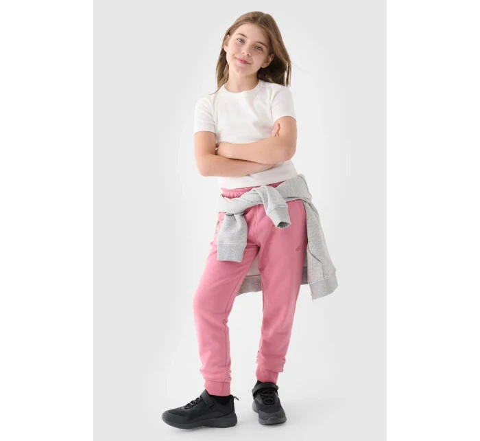 Dziewczęce Spodnie Dresowe Joggery 4F 4FJWMM00TTROF0828-56S Różowe