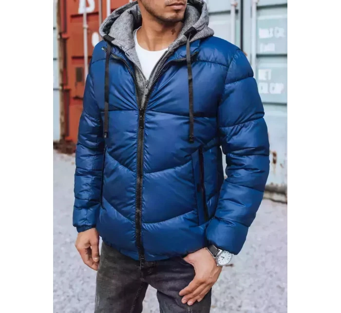 Pánská prošívaná zimní bunda modrá Dstreet model 21963724 - FashionStreet Pánská prošívaná zimní bunda modrá Dstreet model 21963724 - FashionStreet