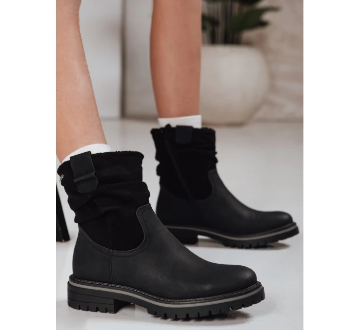 Dámské semišové kozačky černé Dstreet model 21994419 - FashionStreet