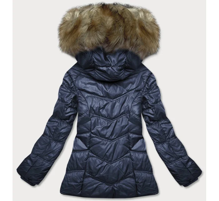 Dámska tmavomodrá prešívaná prechodná bunda (H-205-1)