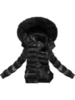 Černá krátká zimní květovaná bunda model 21248590 - CANADA Mountain