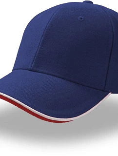 Atlantis Headwear Pilot Piping Sandwich – 6-panelová brúsená čiapka typu „sandwich“ 33.0502 royal/white