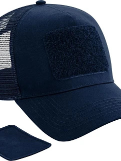 Beechfield B 641 5-panelová čiapka s kšiltom „Removable Patch Trucker“ 53.0641 francúzska námorná modrá