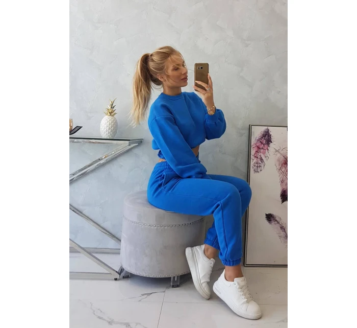 Hrejivá súprava s krátkou mikinou nevädzovo modrá