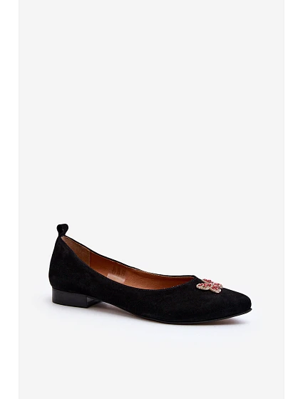 Semišové s ozdobným Černé model 21646316 - Zazoo