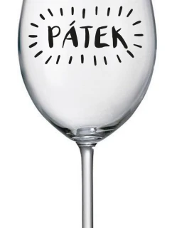PÁTEK - čirá sklenice na víno 350 ml