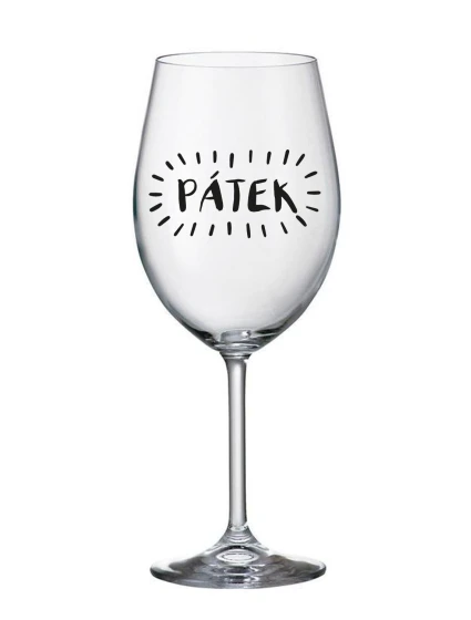 PÁTEK - čirá sklenice na víno 350 ml