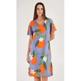 Dámska nočná košeľa s krátkym rukávom Pomaranče