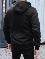 Pánska zateplená mikina s potlačou čierna FashionStreet BX5917