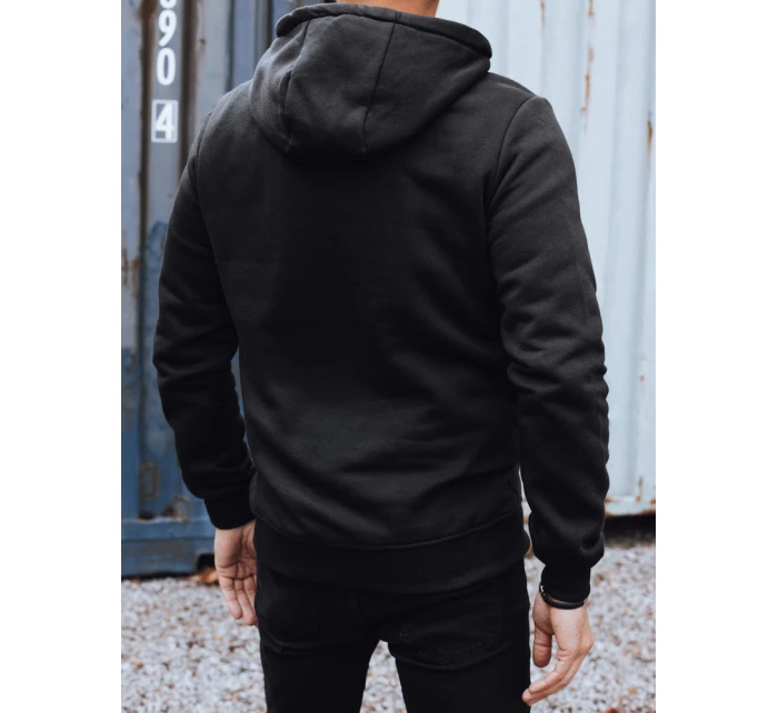 Pánska zateplená mikina s potlačou čierna FashionStreet BX5917