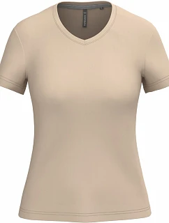 K Dámské tričko s výstřihem do V 20.K light sand model 22508221 - Kariban