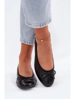 Skórzane Baleriny Damskie Maciejka P6800-01 Czarne