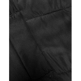 Čierna dámska zimná bunda s kapucňou (5M732-392)