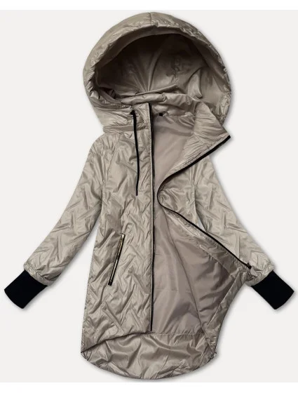 Světle béžová lehká dámská bunda s odepínací kapucí model 20943191 - S'WEST Světle béžová lehká dámská bunda s odepínací kapucí model 20943191 - S'WEST
